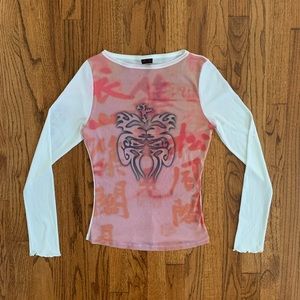 Mesh Y2K Long Sleeve Top